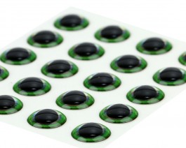 Ultra 3D Epoxy Eyes, Green Edge, 6 mm